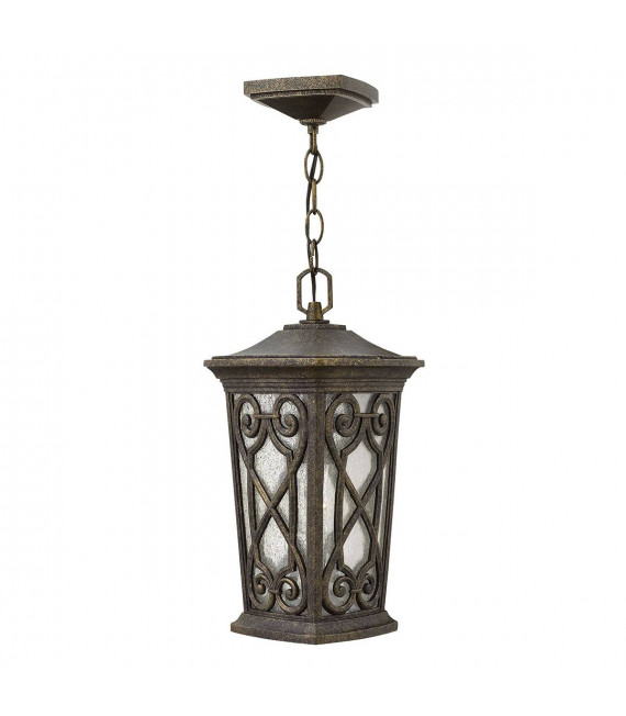 Enzo Outdoor Pendelleuchte, klein, Glas, Aluminium, Herbstfarbe