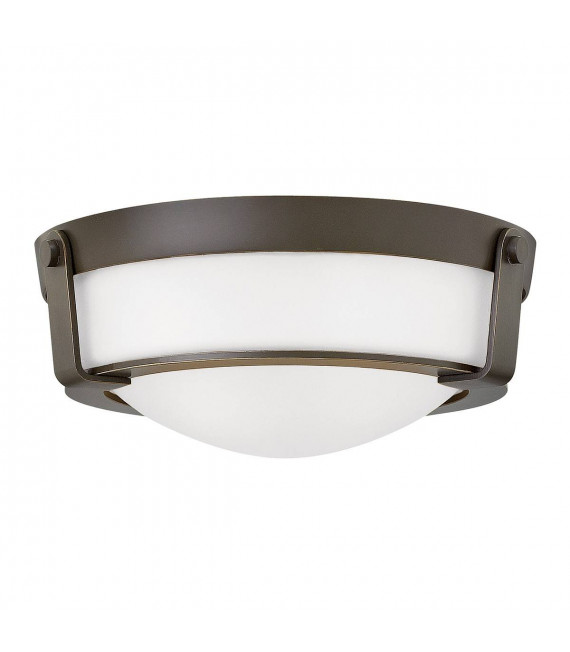Hathaway Deckenleuchte, gealterte Bronze, Opalglas, kleines Modell