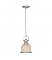 Suspension Parker, acier brossé et verre, moyenne
