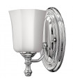 Applique Shelly, chrome poli, verre blanc, LED
