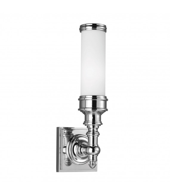 Payne Wandleuchte, poliertes Chrom und Opalglas, 1 Glühbirne
