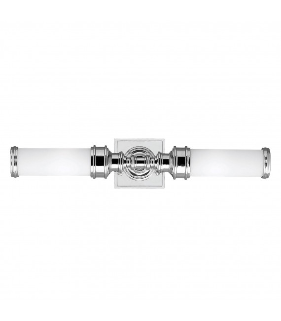 Applique Payne Ornate, chrome poli et verre opale, 1 ampoule