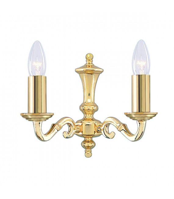 Lampada da parete 2 lampadine Siviglia, in ottone antico