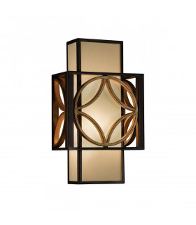 Pickering Lane Wandleuchte, Bronze und Glas, 2 Glühbirnen