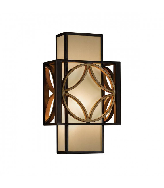 Pickering Lane Wandleuchte, Bronze und Glas, 2 Glühbirnen