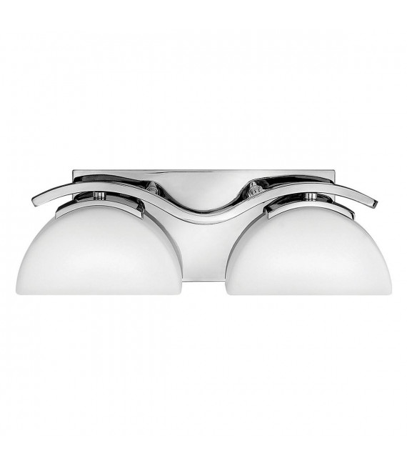 Applique Verve, chrome poli, verre opale, 2 LED