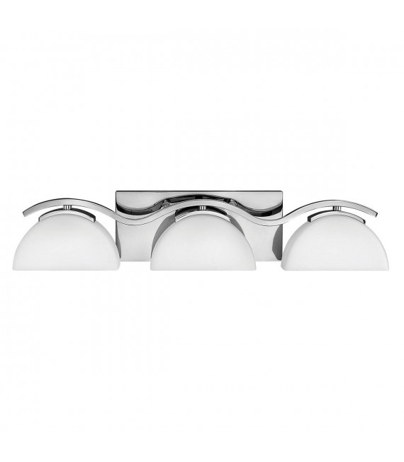 Lámpara de pared Verve, cromo pulido, vidrio opal, 3 LED