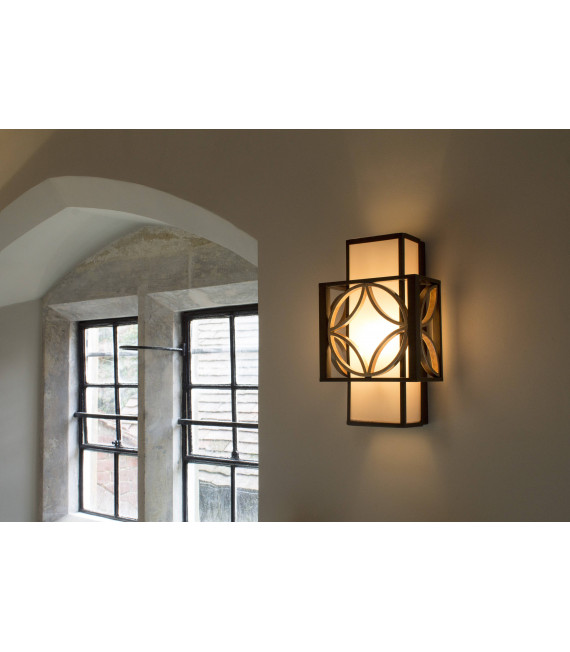 Lampada da parete Lane Pickering, bronzo e vetro, 2 lampadine
