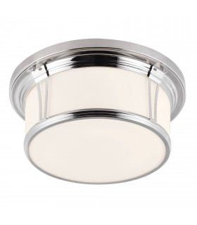 Lampada da soffitto Brompton, cromata e vetro