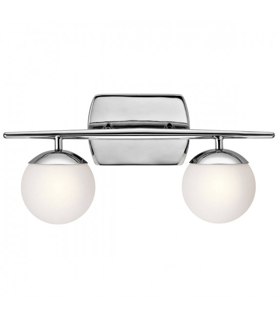 Lámpara de pared Jasper, cromo pulido, vidrio opal, 2 LED