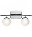 Applique Jasper, chrome poli, verre opale, 2 LED
