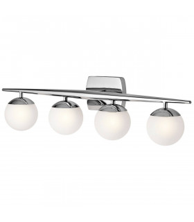 Jasper Wandleuchte, Chrom poliert, Opalglas, 4 LEDs