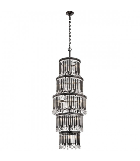 Lampadario Piper, metallo color espresso, vetro, 18 luci