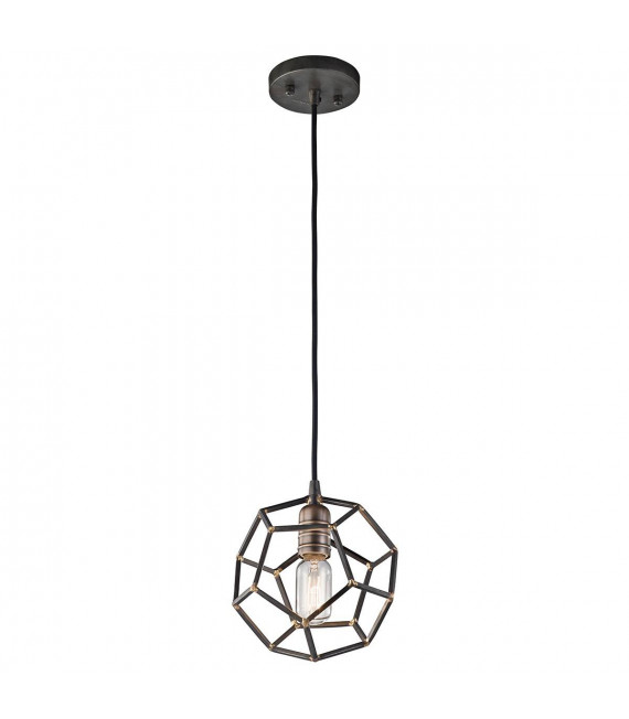Suspension Rocklyn, acier brut, laiton