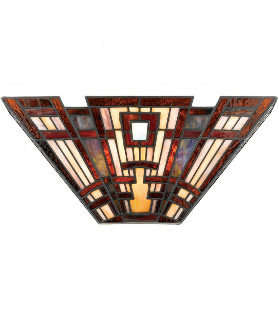 Klassische Craftsman Wandleuchte, mehrfarbiges Tiffanyglas