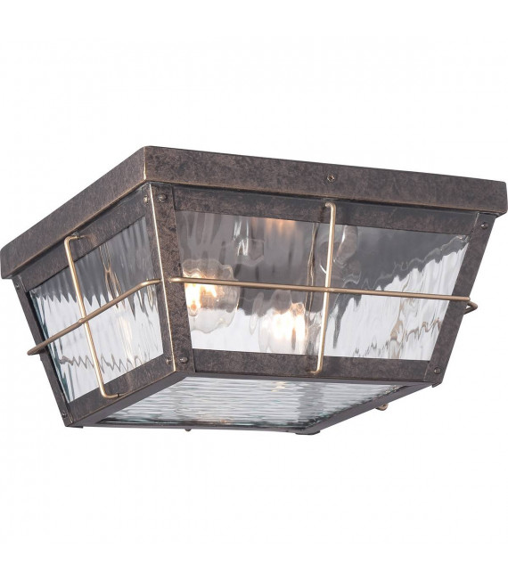 Cortland Deckenleuchte, kaiserliches Bronzealuminium, Wellglas