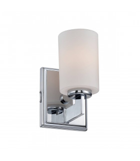 Lampada da parete Taylor, cromo lucido, vetro opale, LED, modello piccolo