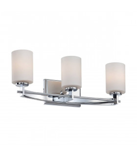 Lampada da parete Taylor, cromo lucido, vetro opale, 3 LED