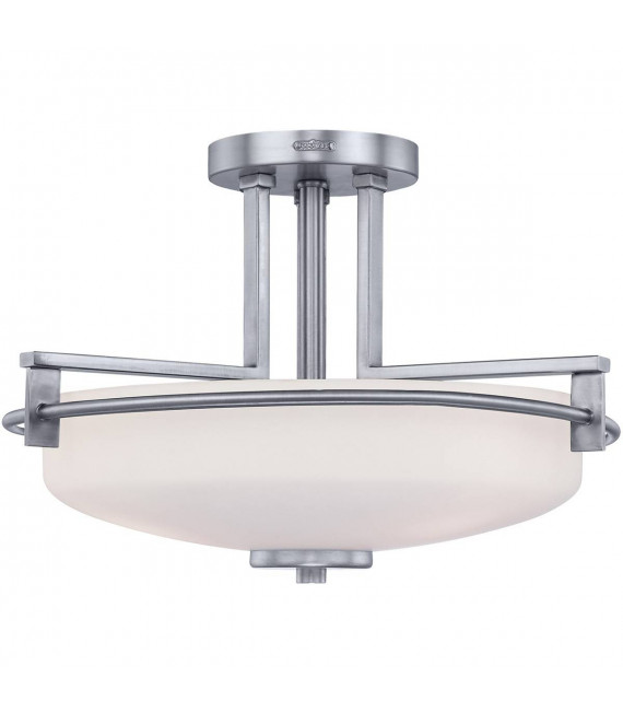 Taylor Semi-Flushmount, poliertes Chrom, Opalglas, 3 LEDs