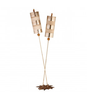 Lampada da terra Nettle Lux, oro, 2 lampadine