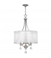Suspension Meridian, nickel brossé et verre, 3 ampoules