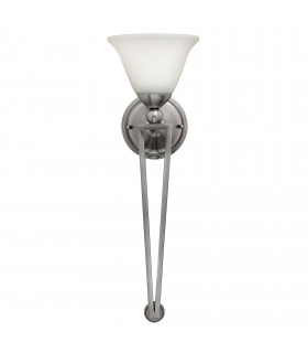 Bolla Wandleuchte, gebürstetes Nickel und Glas, 1 Glühbirne