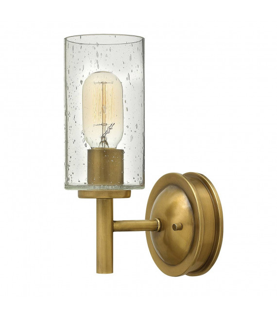 Collana pendente, ottone e vetro, 5 lampadine