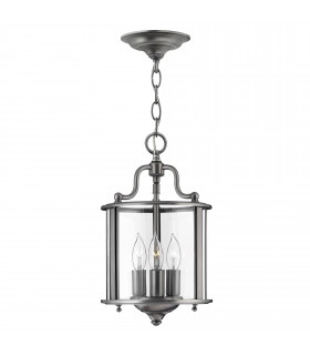 Lampada a sospensione Gentry, ottone lucido e vetro, piccola