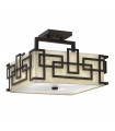 plafonnier ventilateur vintage 2 ampoules e27 max 60w brun patiné