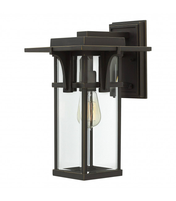 Manhattan Wandleuchte, ölgeriebene Bronze und Glas, groß