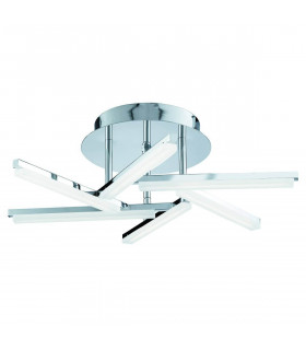Plafonnier 6 LED Solexa en chrome et acrylique