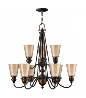 Mayflower Anhänger, gealtert Bronze und Glas, 6 Zwiebeln