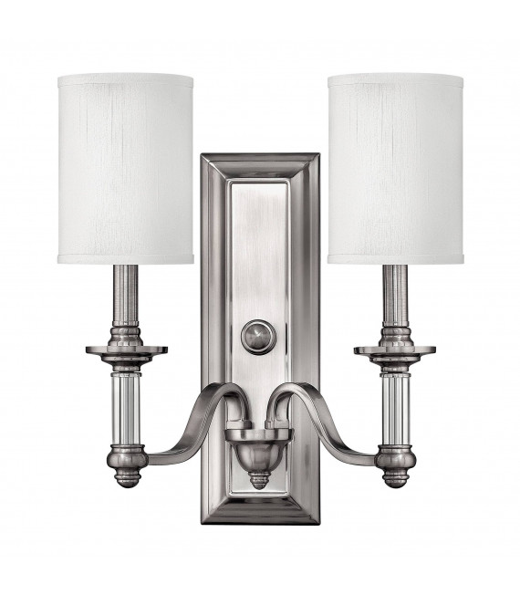 Lampada da parete Sussex, nichel spazzolato, 1 lampadina