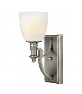 Lampada da parete Sussex, nichel spazzolato, 1 lampadina