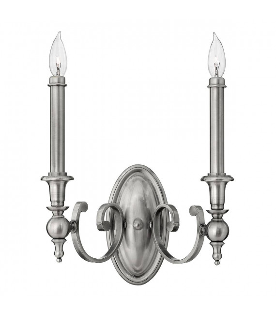 Lampada da parete Yorktown, nichel spazzolato, 1 lampadina
