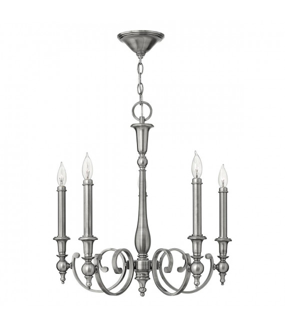 Lampada a sospensione Yorktown, nichel spazzolato, 3 lampadine
