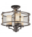 plafonnier ventilateur vintage 2 ampoules e27 max 60w brun patiné
