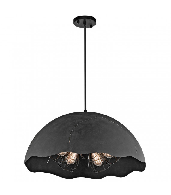 Lampada a sospensione frattura, zinco antico, 3 lampadine