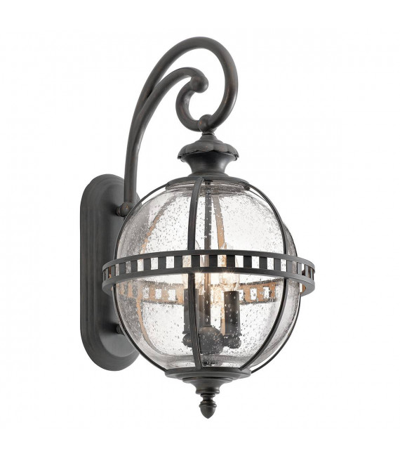 Lampada a sospensione Halleron, bronzo e vetro