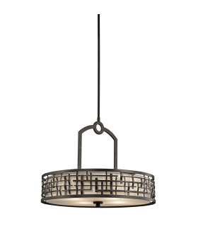 Webstuhl Pendelleuchte, antike Bronze, oval