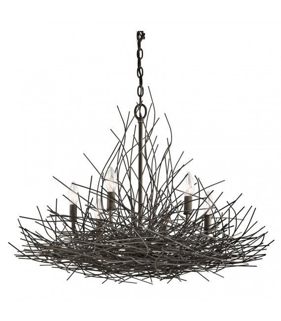 Suspension Organique, bronze antique, 3 ampoules