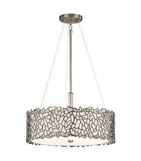 Lámpara colgante Coral color plata, peltre, 1 bombilla