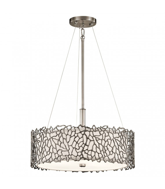 Lámpara colgante Coral color plata, peltre, 1 bombilla