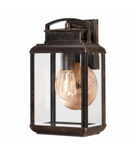 Lampada da parete Pettiford, bronzo antico e vetro, grande
