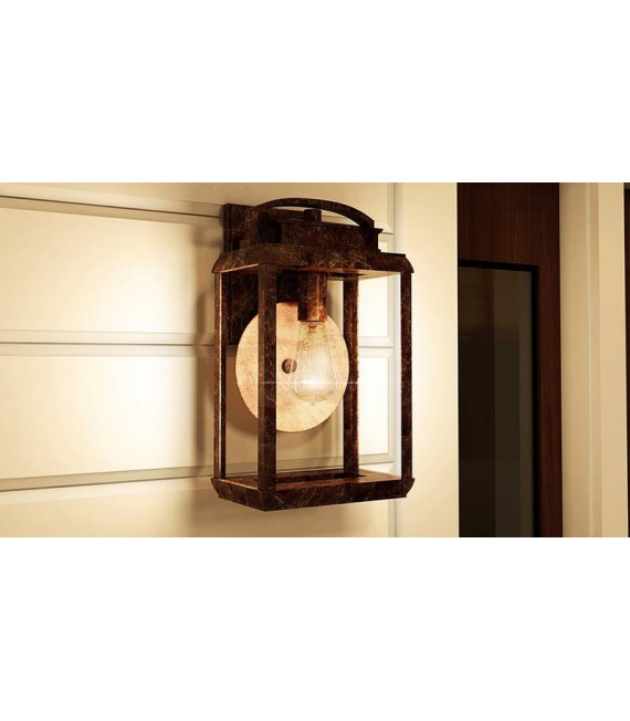 Pettiford Wandleuchte, antike Bronze und Glas, groß
