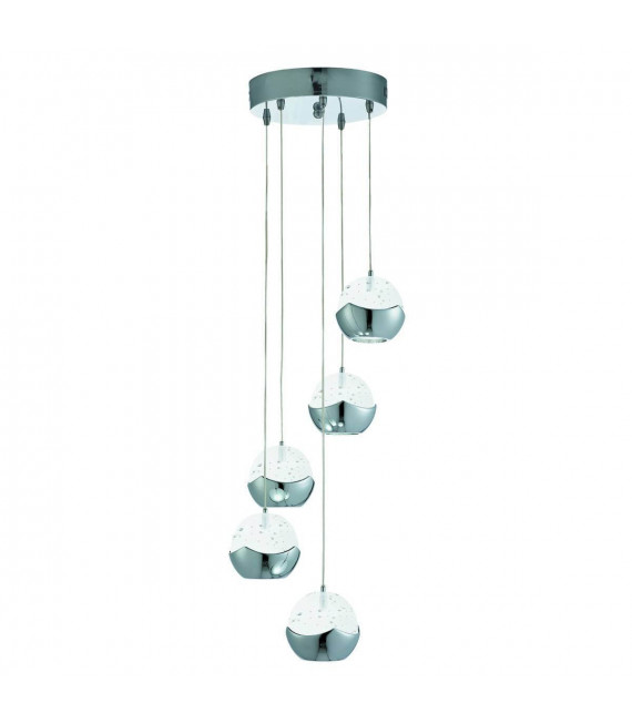 Lampada a sospensione a LED Iceball in cromo e acrilico
