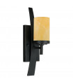 Lampe Kyle, fer forgé et onyx, 2 ampoules