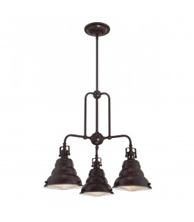 Lampada a sospensione Trilogy, bronzo antico, 3 lampadine