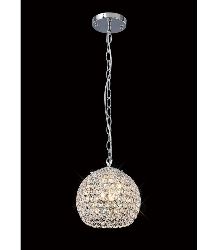 Ava lámpara colgante 3 bombillas cromo pulido / cristal