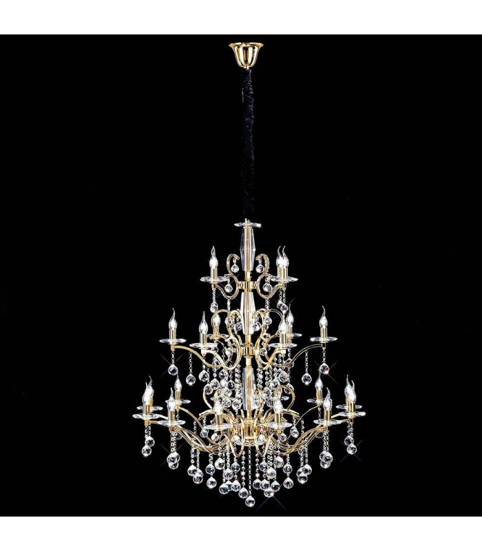 Zinta 3 Tier 22 Colgante Oro / bombillas de cristal (Requiere ensamblaje)